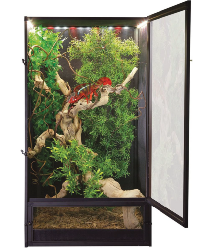 Zoomed NT-15E ReptiBreeze Deluxe 41 x 41 x 76 cm - Alumnium-Gaze-Terrarium inklusiv LED-Beleuchtung Terraristix Pinkafeld