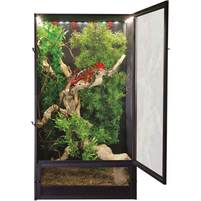 Zoomed NT-15E ReptiBreeze Deluxe 41 x 41 x 76 cm - Alumnium-Gaze-Terrarium inklusiv LED-Beleuchtung Terraristix Pinkafeld